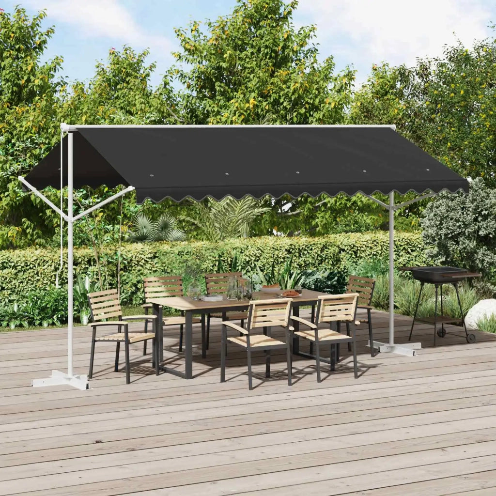 Tenda autoportante-Tenda da giardino 4x3 m Poliestere Antracite