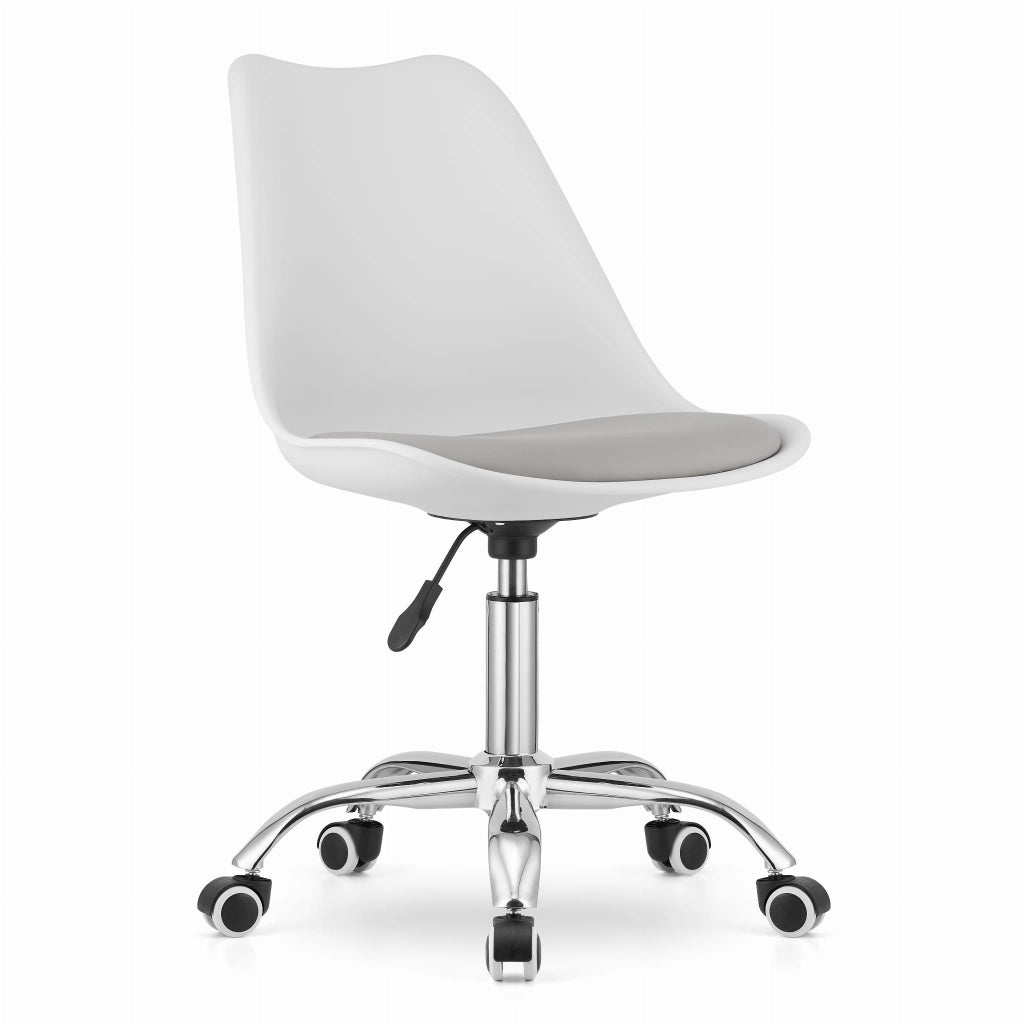 Sedia girevole Valora VIRO bianca e grigia per ufficio, design ergonomico