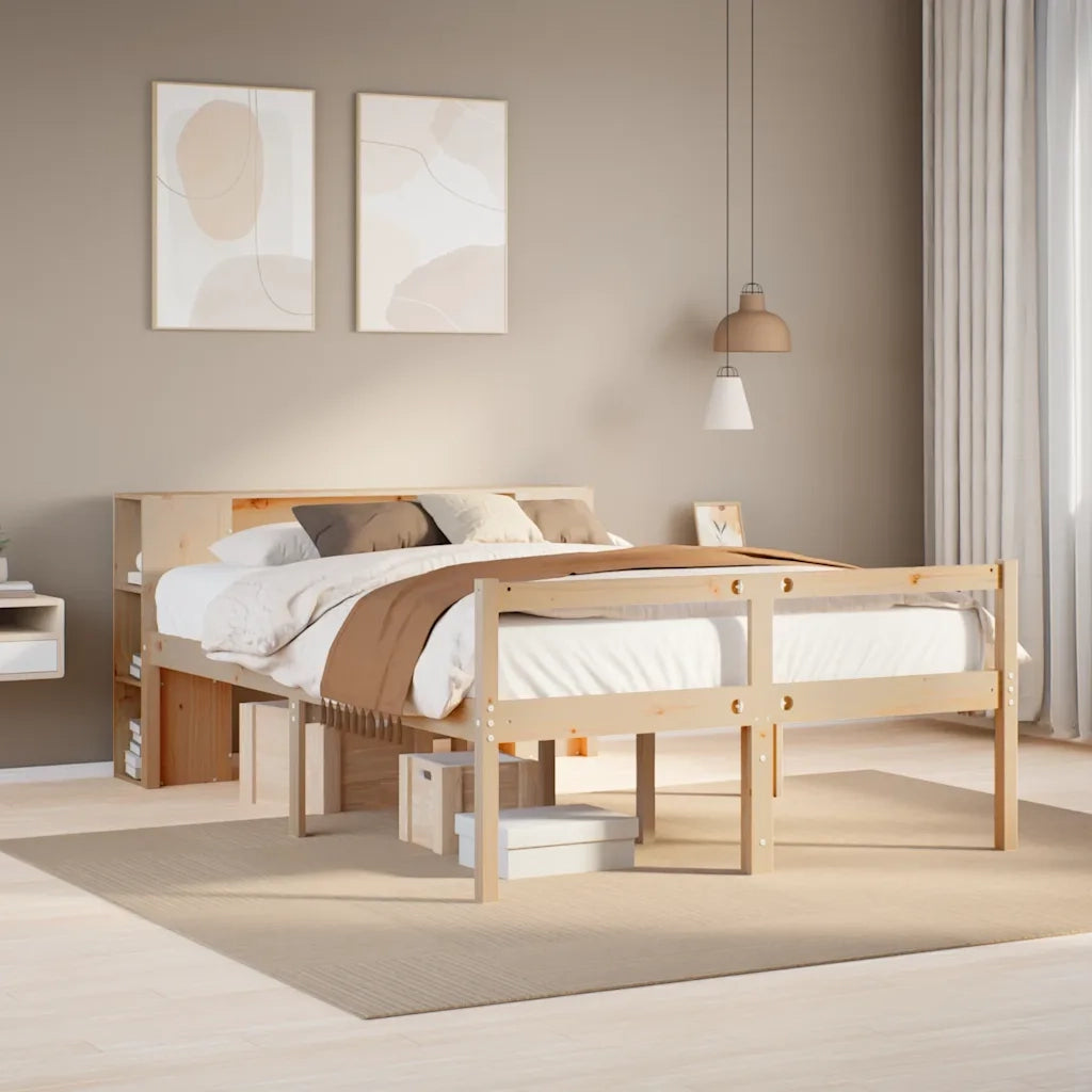 vidaXL Letto Libreria senza Materasso 135x190 cm in Legno di Pino