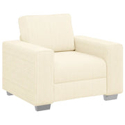 Divano | Divano da soggiorno | Sofa Sedia Crema 100x77x82 cm Tessuto di Velluto a Coste