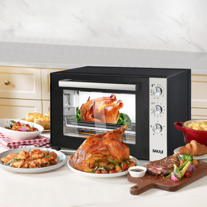 Forno Elettrico XXL 70 Litri 2500 W Fornetto Ventilato Timer e Segnale Acustico