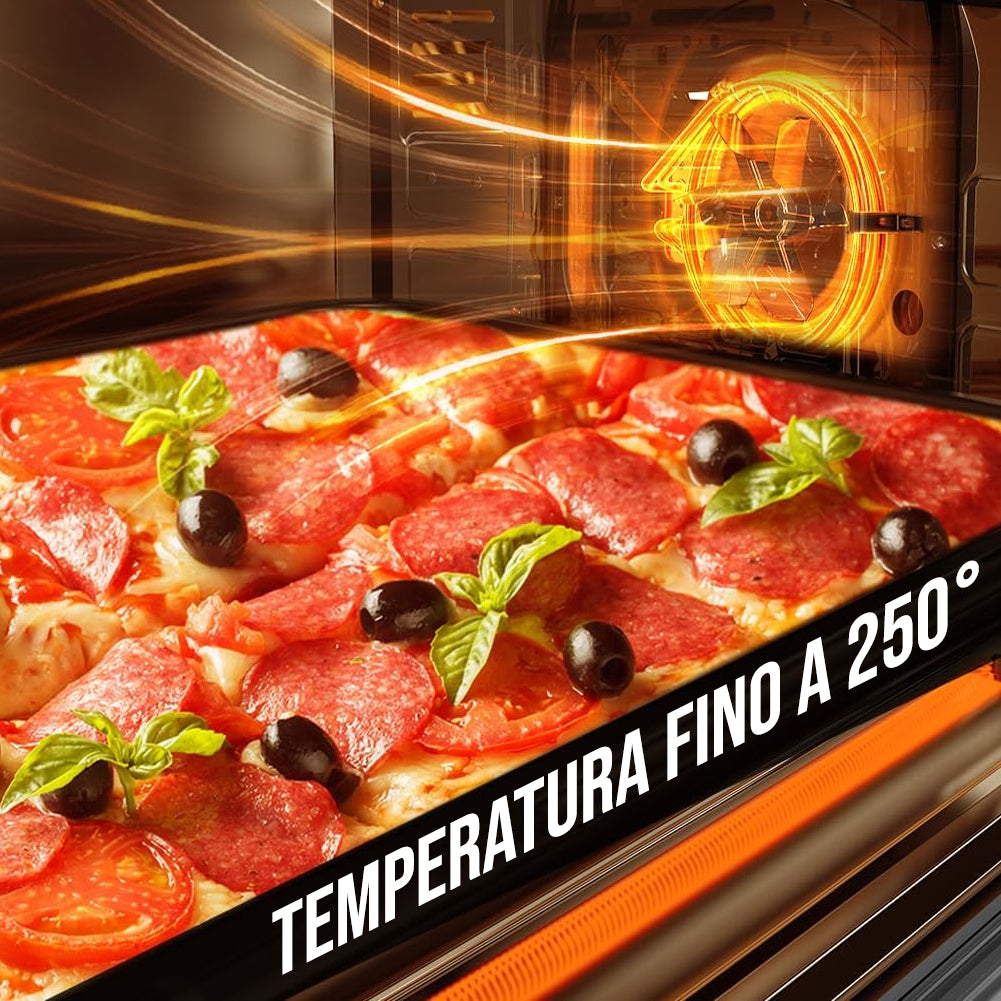 Forno Elettrico XXL 70 Litri 2500 W Fornetto Ventilato Timer e Segnale Acustico