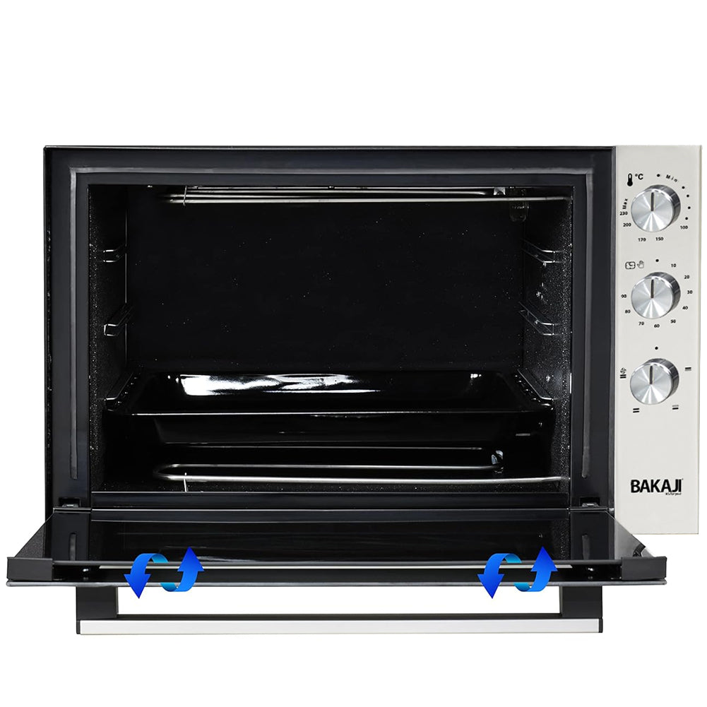 Forno Elettrico XXL 70 Litri 2500 W Fornetto Ventilato Timer e Segnale Acustico