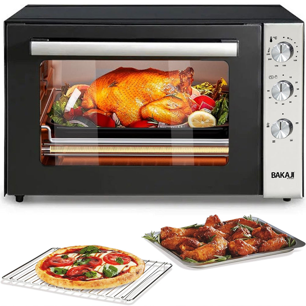 Forno Elettrico XXL 70 Litri 2500 W Fornetto Ventilato Timer e Segnale Acustico