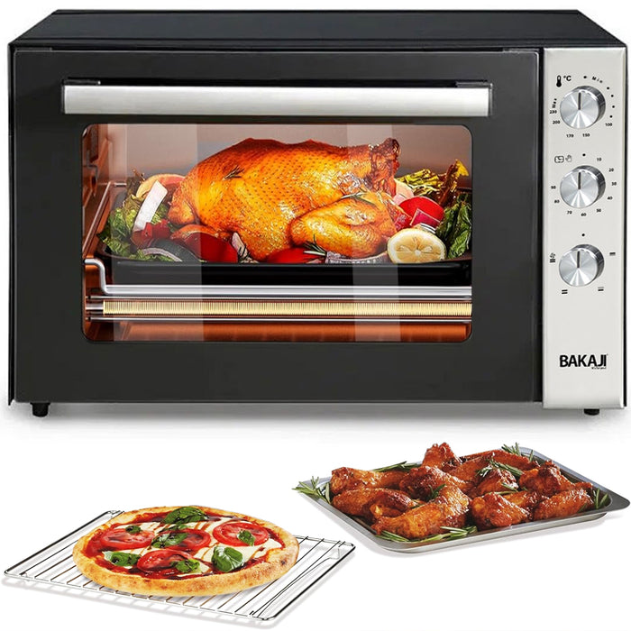 Forno Elettrico XXL 70 Litri 2500 W Fornetto Ventilato Timer e Segnale Acustico