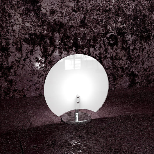 Abatjour Contemporaneo Clover Metallo Cromo Vetro Bianco 1 Luce G9