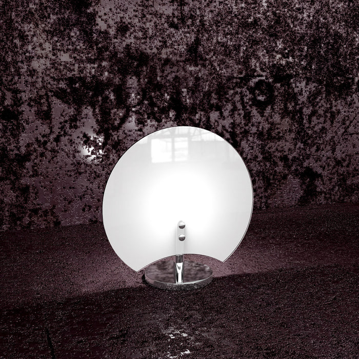 Abatjour Contemporaneo Clover Metallo Cromo Vetro Bianco 1 Luce G9