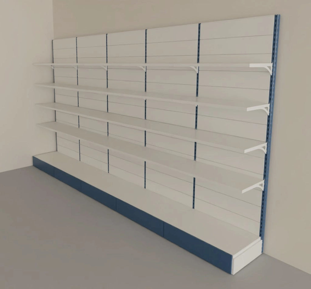 Arredo negozio con scaffalatura a parete verniciata cm. 80x50x300h