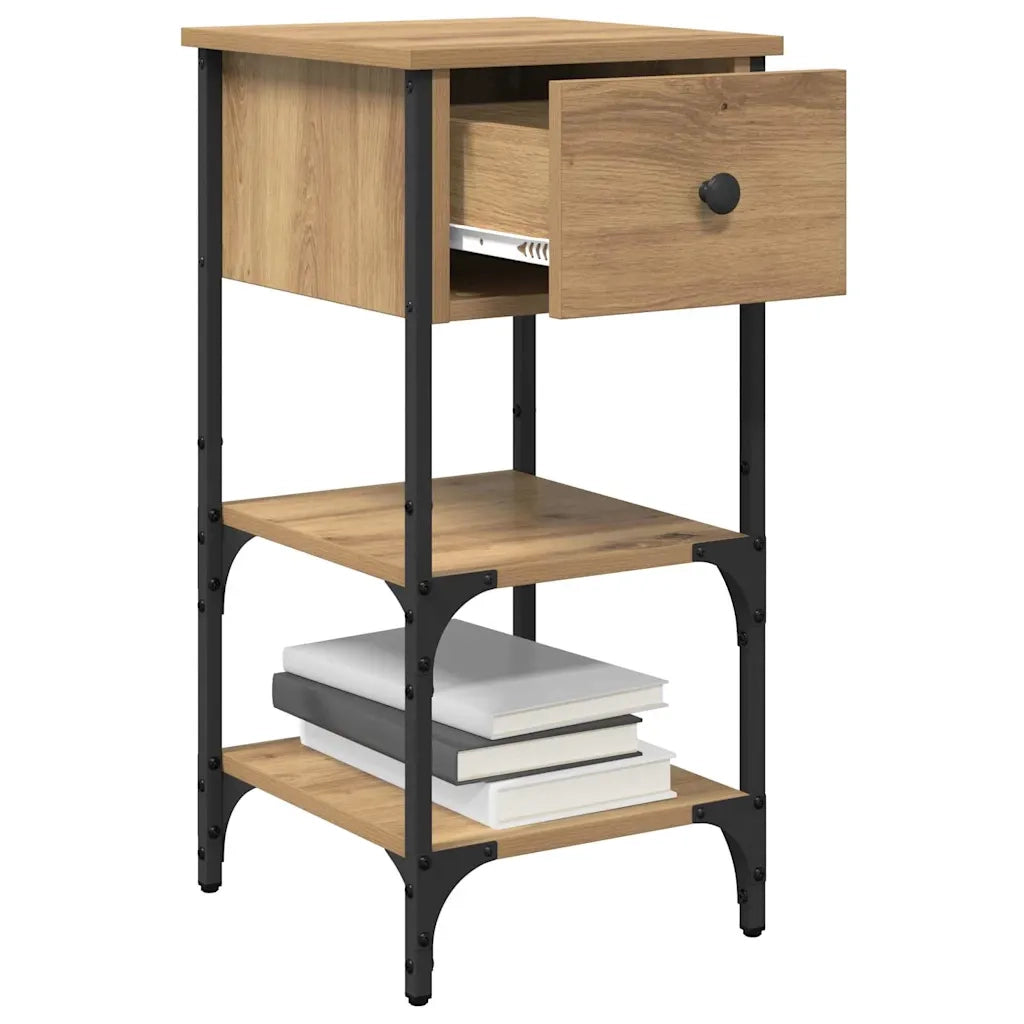 Set di 2 Comodini | Armadio da Notte | Mobiletto da notte con cassetto Marrone 33.5 x 36 x 70 cm