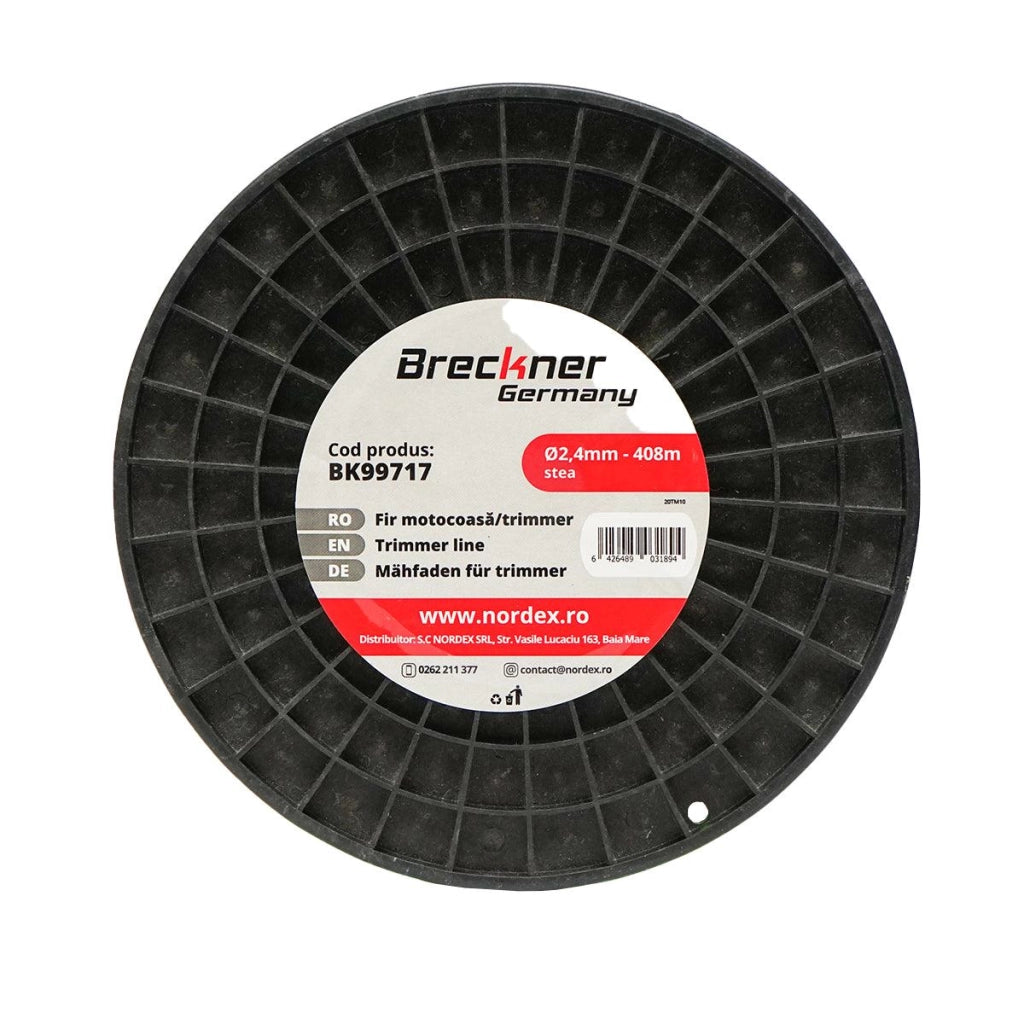 Filo per decespugliatore 2,4 mm x 408 mt, Filo a Forma di Stella per decespugliatore Breckner Germany
