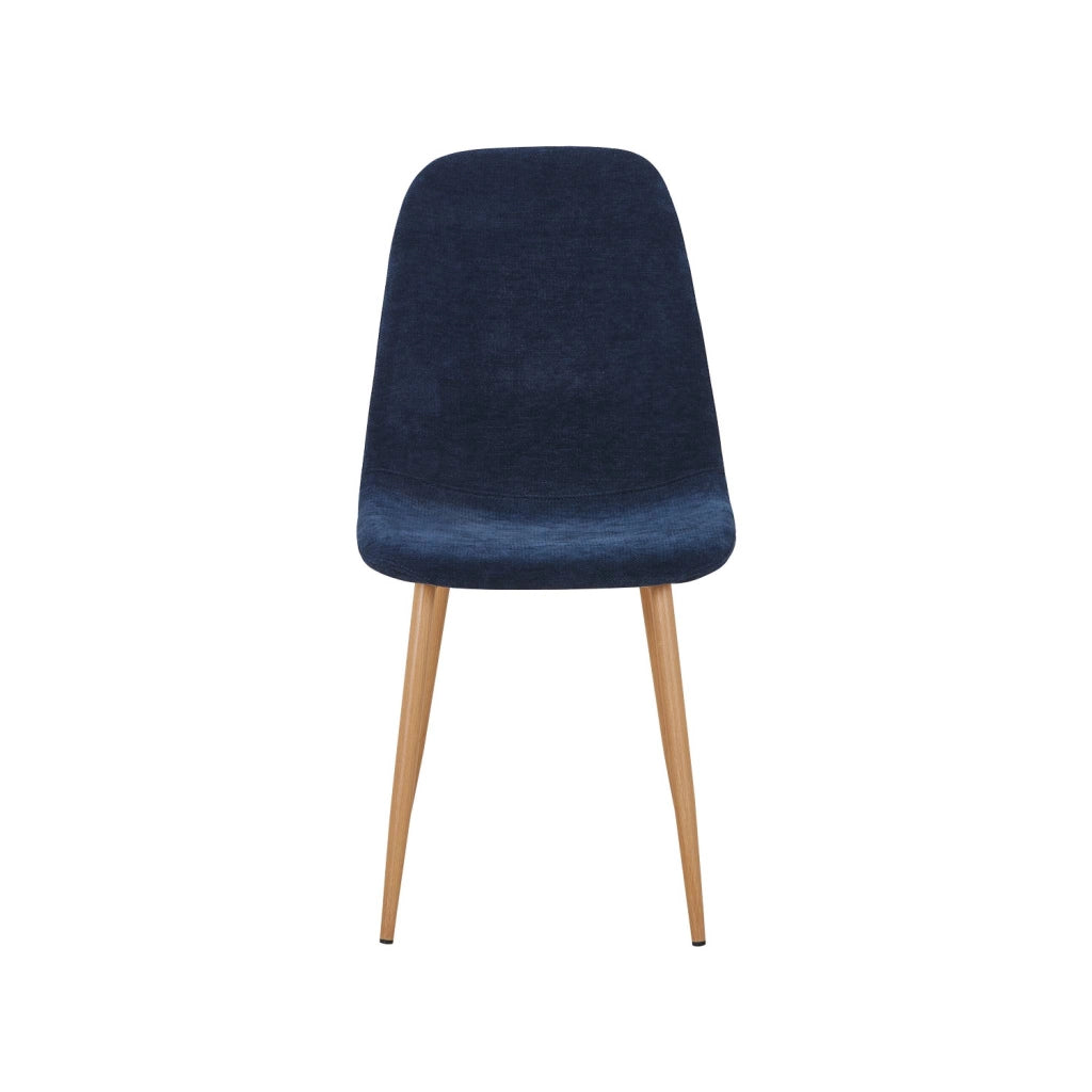 Set di 2 sedie decorazione in legno e tessuto, blu