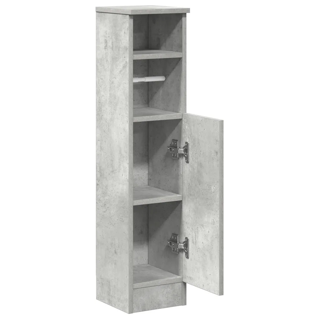 Mobile da Bagno | Armadio da bagno con Portarotolo Grigio Cemento 20,5x22x90 cm