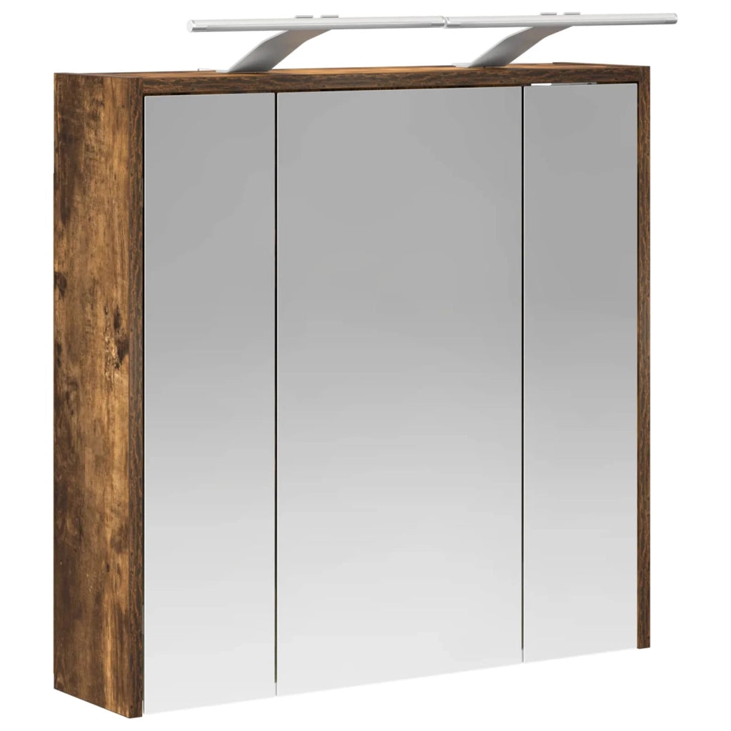Mobiletto per specchio da bagno Rovere fumé 63,5 x 16 x 62,5 cm 889163