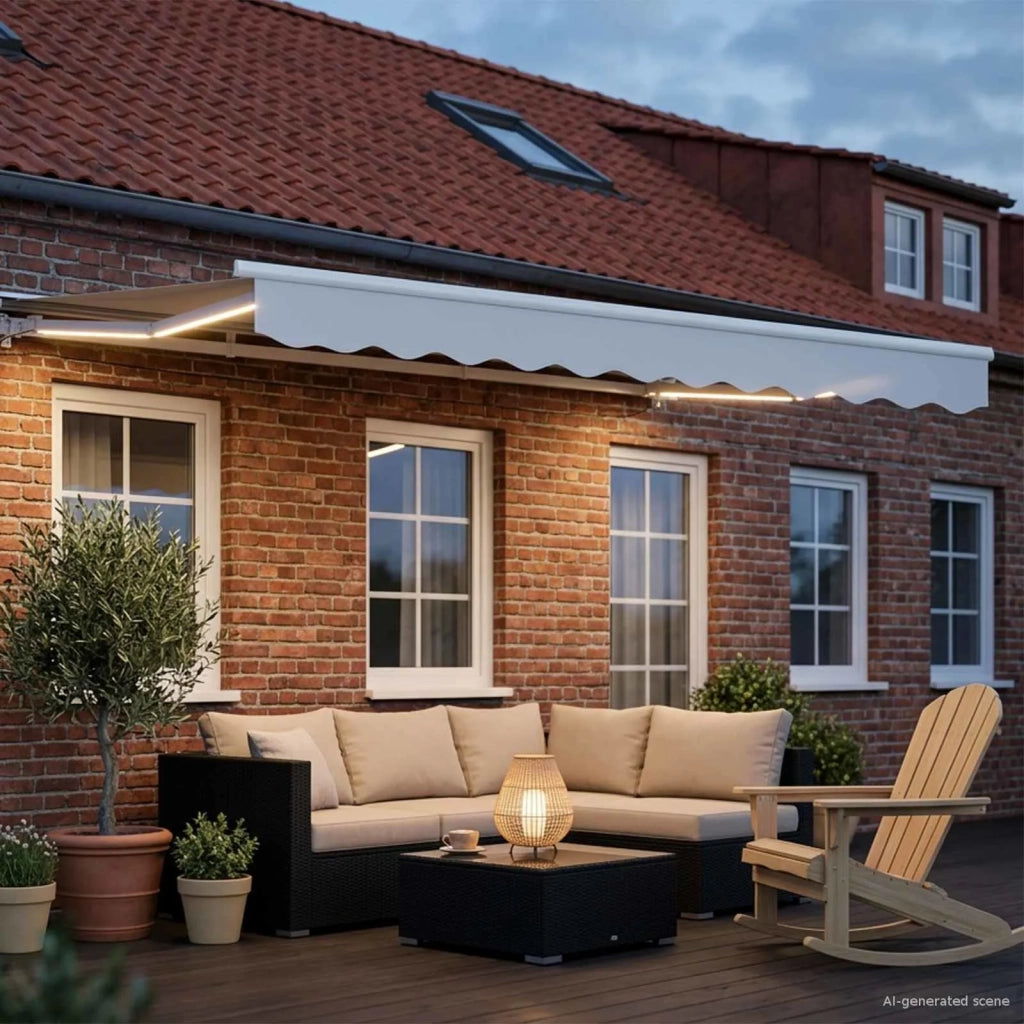 Cornice per Tenda Manuale con LED Bianco 3,5 x 2 m 3420548