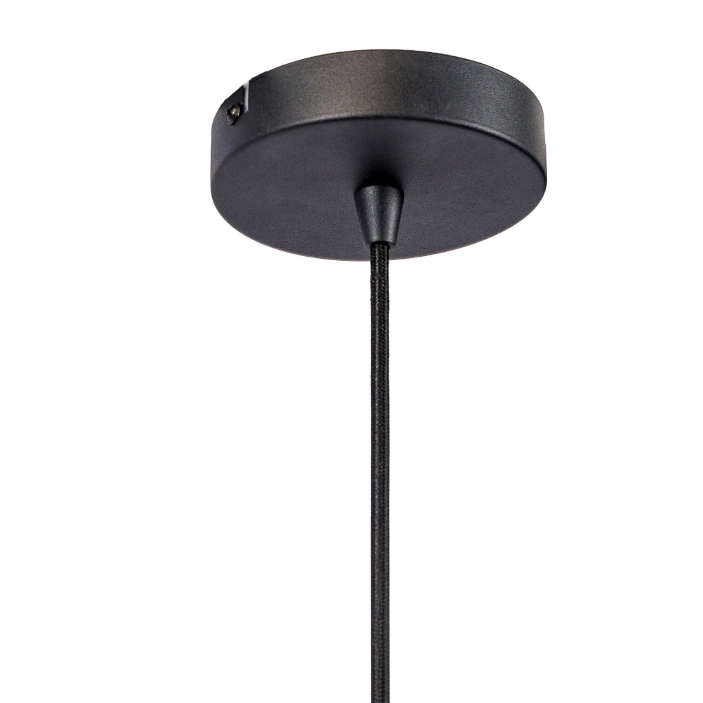Lampada a sospensione H340 nera a gabbia in metallo, 55 cm
