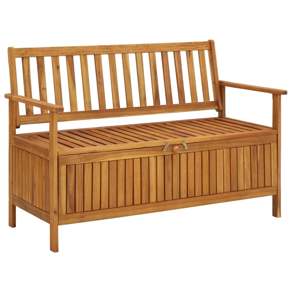 Panca da giardino mobili da esterno per patio contenitore da giardino per terrazza 120 x 63 x 84 cm legno massello di acacia 02_0011803