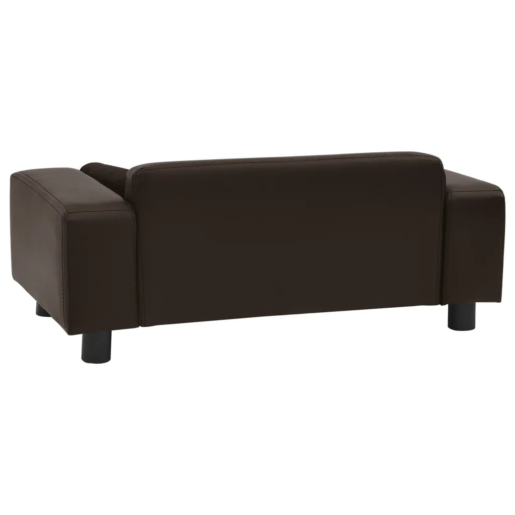 Divano per Cani Marrone 81x43x31 cm in Peluche e Similpelle 170955
