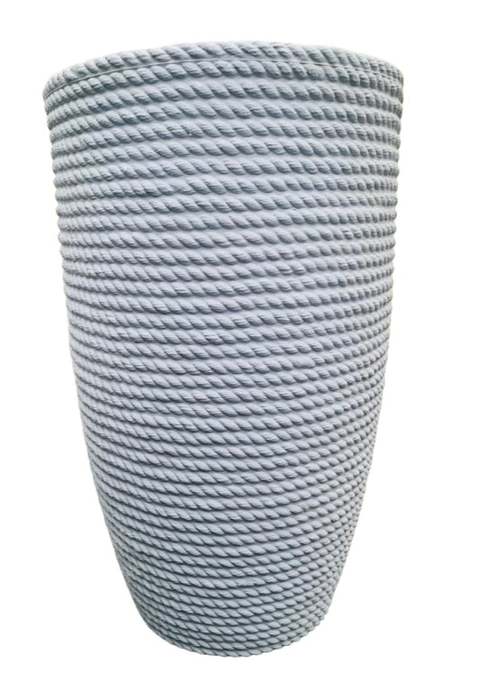 Vaso alto 70cm tronco conico  Bomcord Pv  Bali effetto corda  in resina Telcom Colore: Polvere