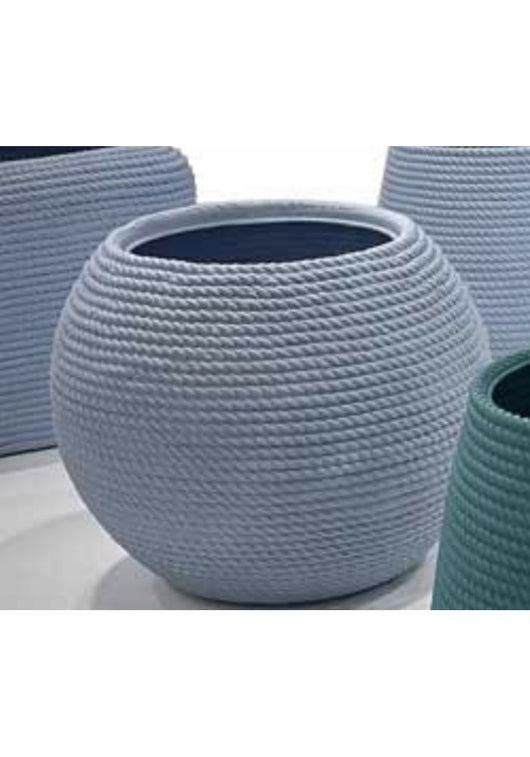VASO CASPÒ SFERA BALI EFFETTO CORDA  VASAR IN RESINA DIAMETRO 50CM VARI COLORI Colore: Polvere