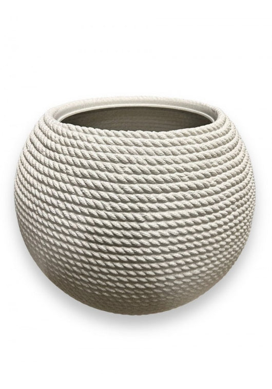 VASO CASPÒ SFERA BALI EFFETTO CORDA  VASAR IN RESINA DIAMETRO 50CM VARI COLORI Colore: Corda