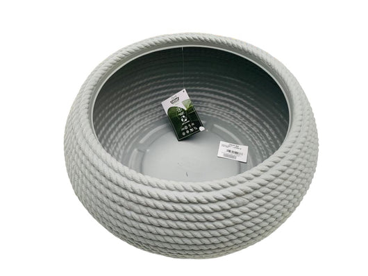 Ciotola Bali Ciocord Vaso Portavaso effetto corda 40x21 in resina vari colori Colore: Cool Grey