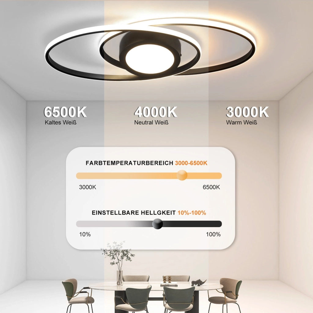 ZMH Lampada da soffitto plafoniera LED moderna dimmerabile 48W telecomando per corridoio
