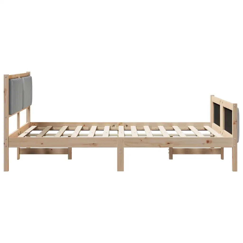 Struttura del Letto Marrone e grigio chiaro 140 x 190 cm 3394323
