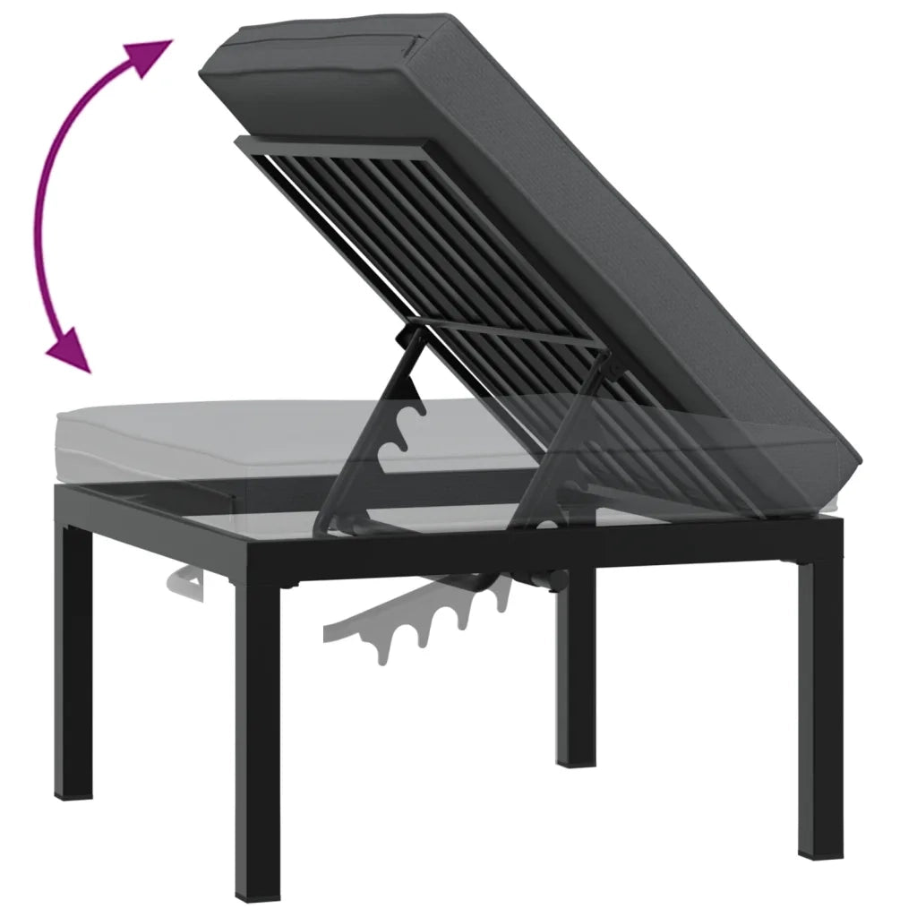 Panca da Giardino con Cuscini Nera in Alluminio CFW9804902