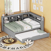 Divano letto funzionale legno grigio 140x200 cm