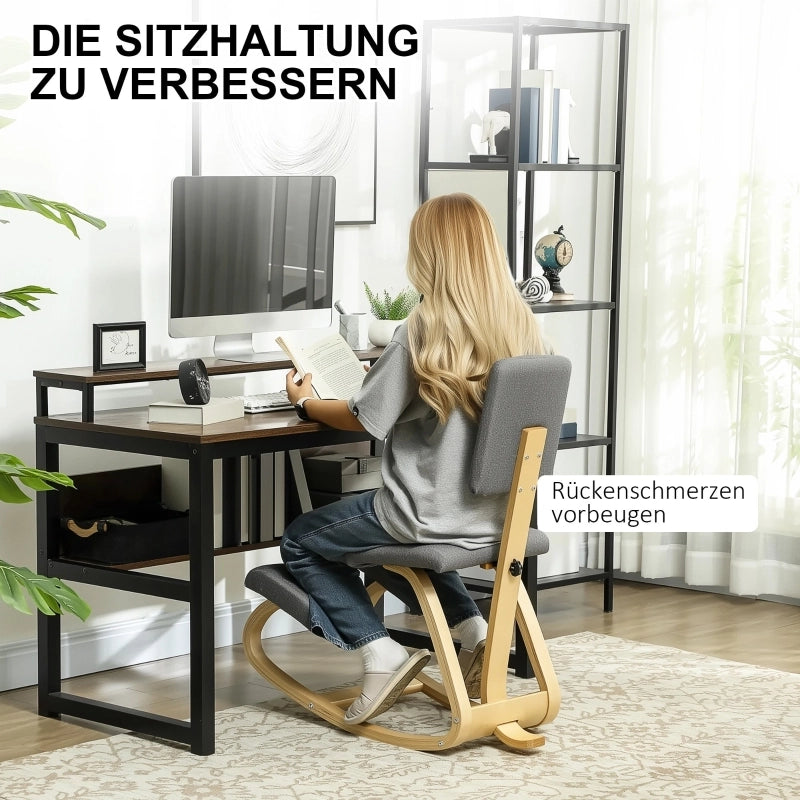 SEDIA Ergonomica per inginocchiamento 51x84x93 cm Grigio Poliestere