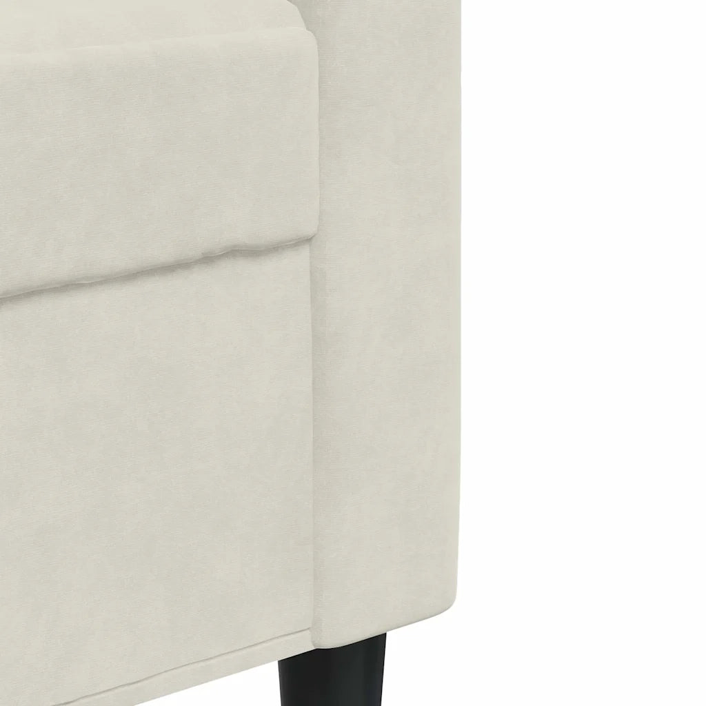 Set di Divani 4 pz con Cuscini Crema in Velluto