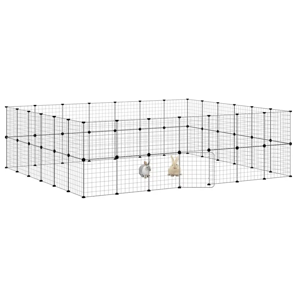 Gabbia per Animali 52 Pannelli con Porta Nero 35x35 cm Acciaio 3114041