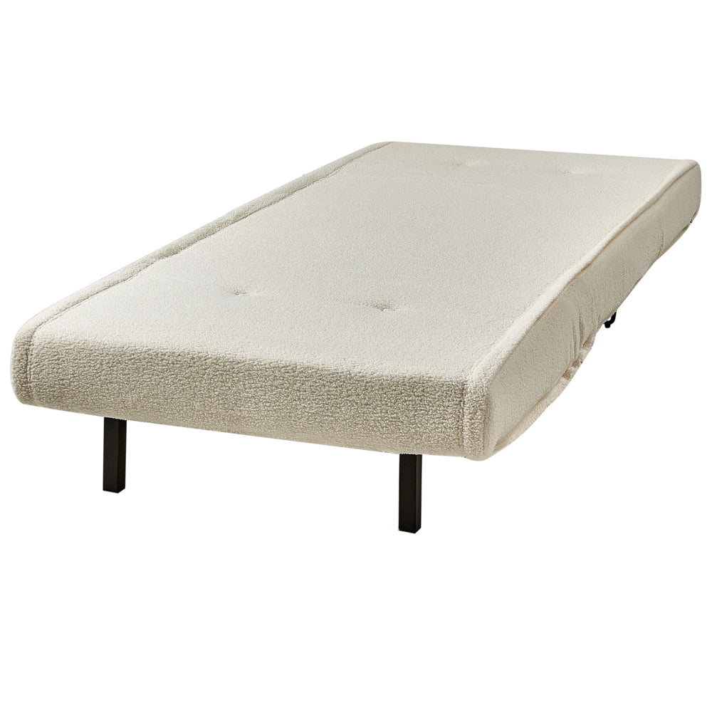 Divano Letto ad 1 Posto In Tessuto bouclè beige chiaro stile elegante glamour