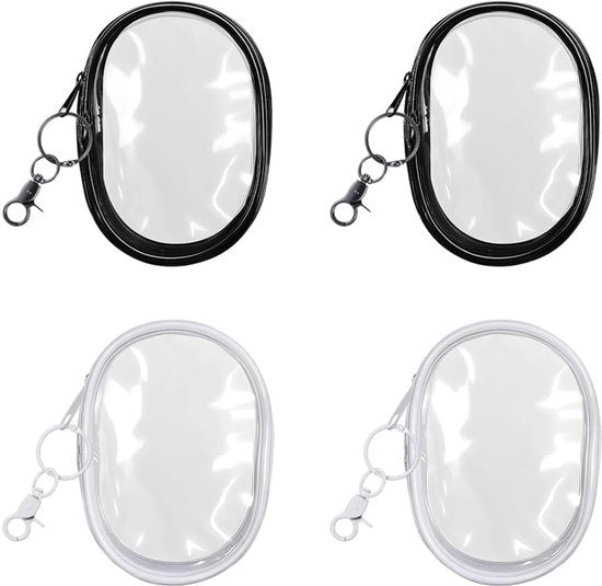 Porta Chiavi Pouch 4 Pezzi - Borsa Portatile Mini - Impermeabile - Translucido - PVC - Dimensioni 10,5 cm x 6,5 cm x 3,6 cm - Borsa Trucco