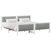 Letto matrimoniale | Letto per adulti | Struttura del Letto Bianco e grigio chiaro 200 x 200 cm