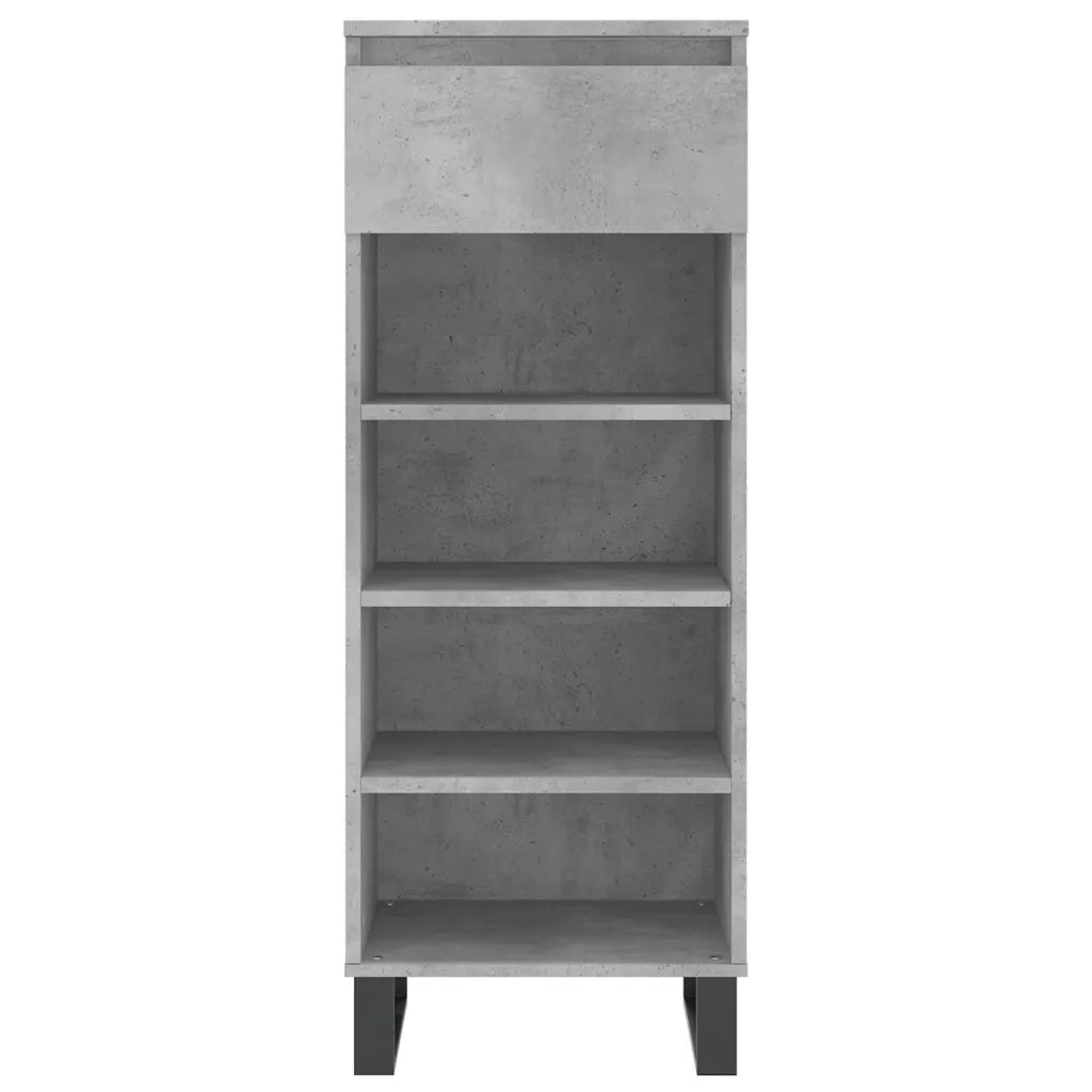 Scarpiera-Scaffale per scarpe Grigio Cemento 40x36x105 cm in Legno Multistrato 154848