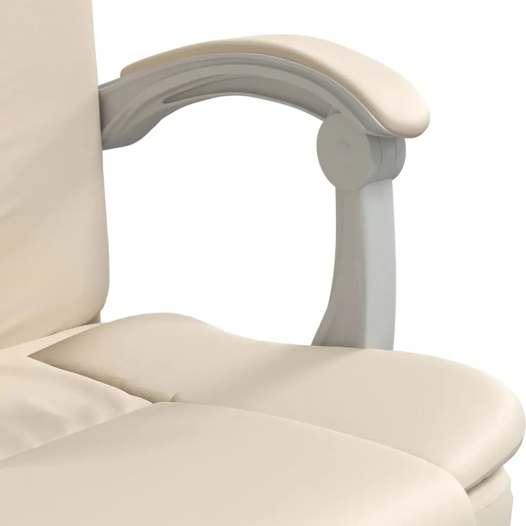 Poltrona | Sedia Relax da Ufficio Reclinabile Crema in Similpelle