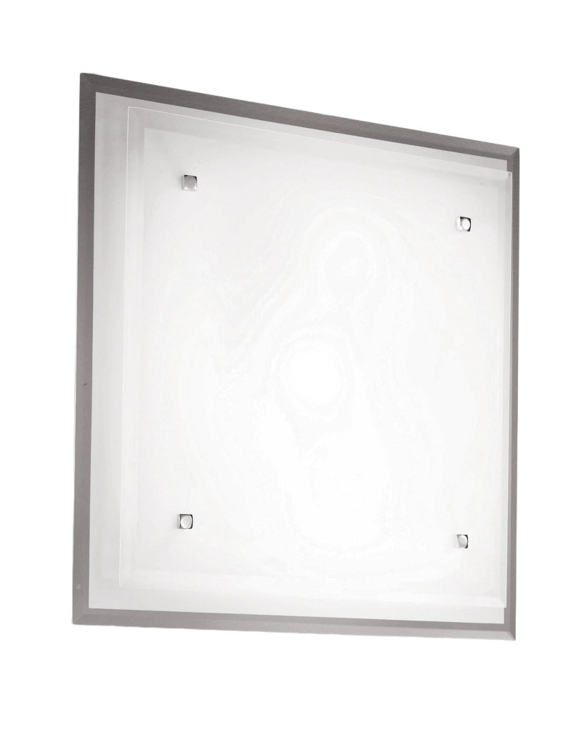 Maggie Plafoniera da Soffitto in Metallo e Vetro Design Elegante 3 Luci E27 230V Colore Bianco 46x46 cm IP20 Ideale per Interni 2957-64-102