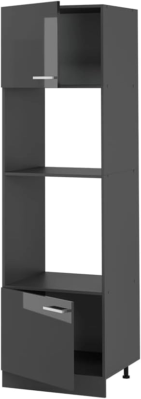Mobile cucina microonde R-Line, Antracite lucido, 60 cm, per la libera combinazione all'interno di sistemi cucina modulari