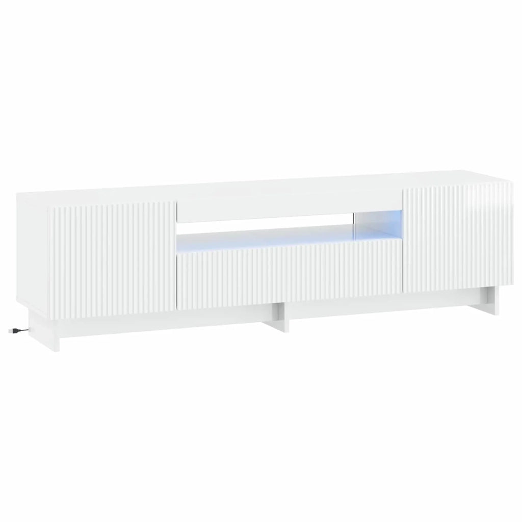 Mobile TV LED Bianco Lucido Legno ingegnerizzato 896029