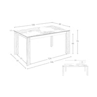 Tavolo da pranzo allungabile rettangolare marmo porcellanato e noce