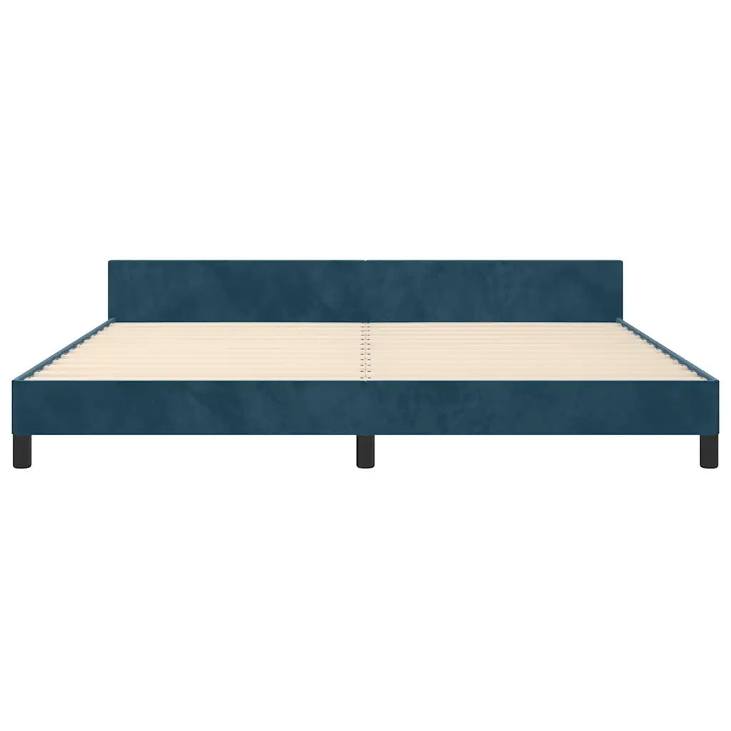 Giroletto senza Materasso Blu Scuro 200x200 cm in Velluto