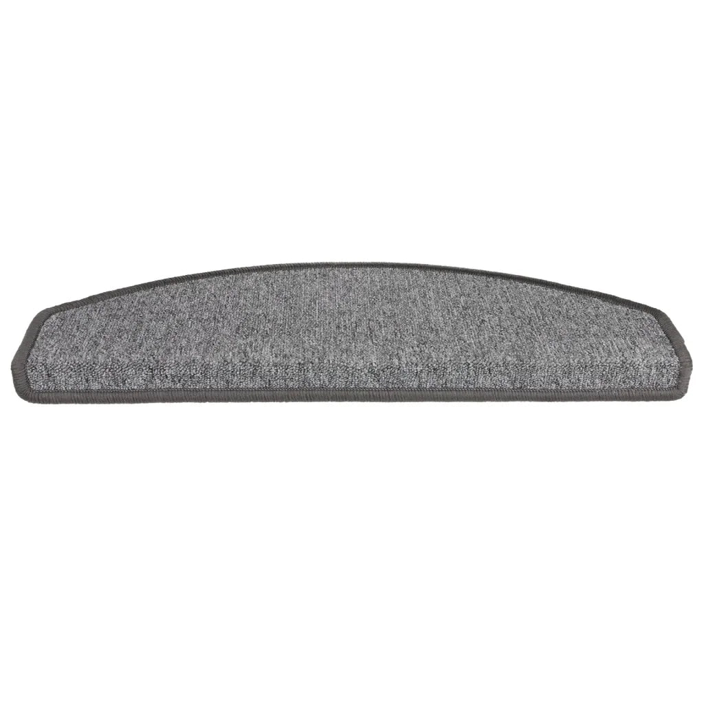 Tappetini per scale 15 pz 65x24x4 cm Grigio scuro Semicircolari Grandi 133885