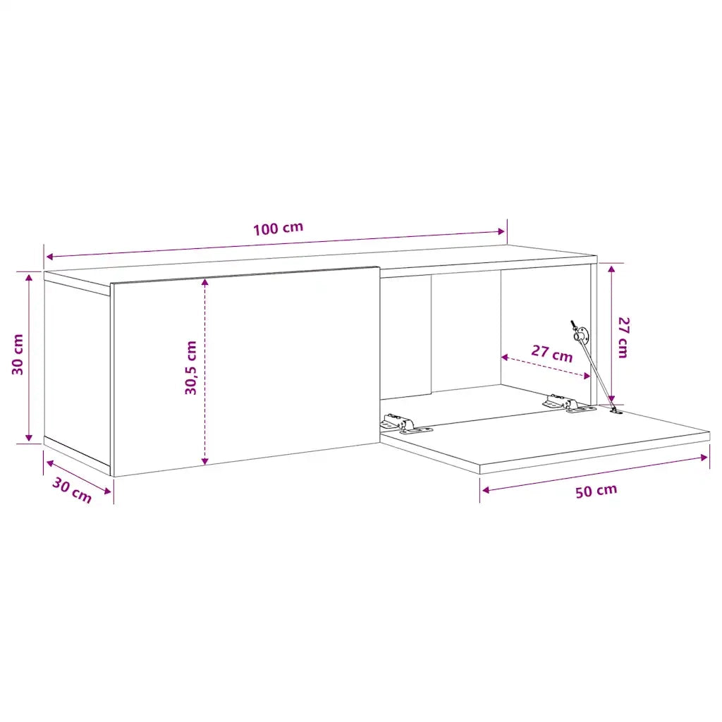 Mobili TV da Parete 2 pz | Armadietto TV | Mobile Porta TV Bianchi 100x30x30 cm Legno Multistrato