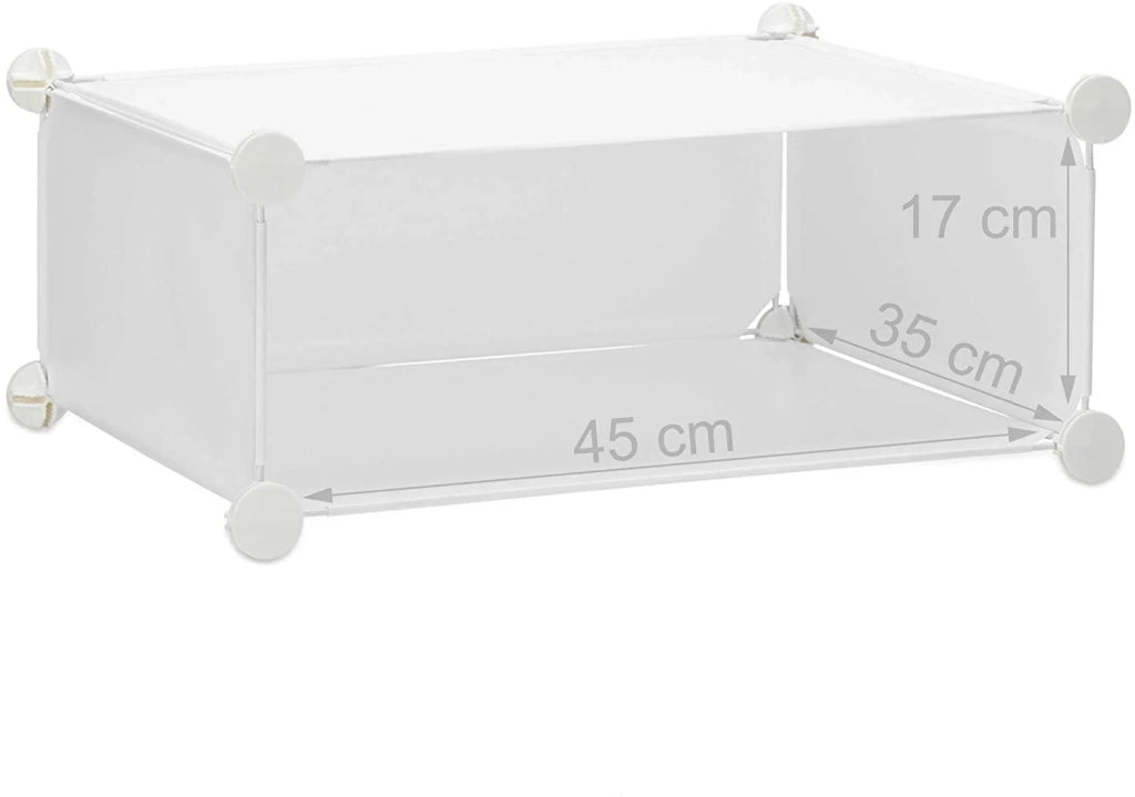 Scarpiera/scaffale/contenitore per scarpe modulare in plastica per 12 paia di scarpe bianco 13_0001661_2