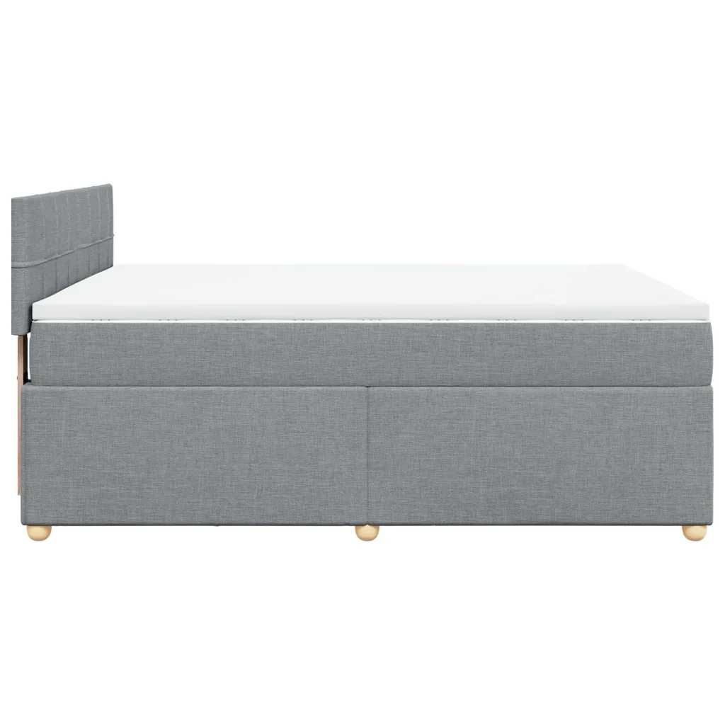 Giroletto a Molle con Materasso Grigio Chiaro 140x200cm Tessuto