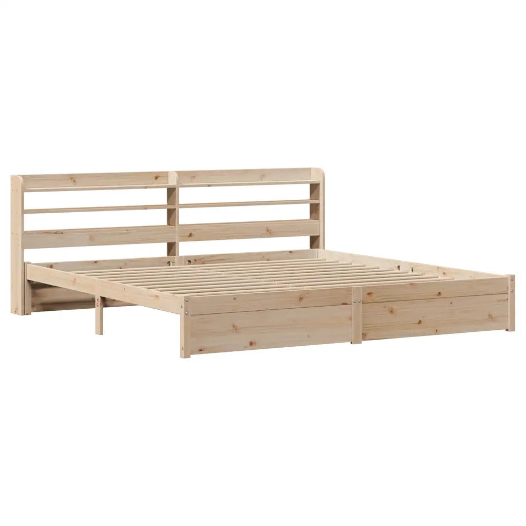 Giroletto con Testiera 200x200 cm in Legno Massello di Pino