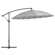 Ombrellone da giardino in tessuto grigio acciaio 235 cm a manovella resistente agli agenti atmosferici