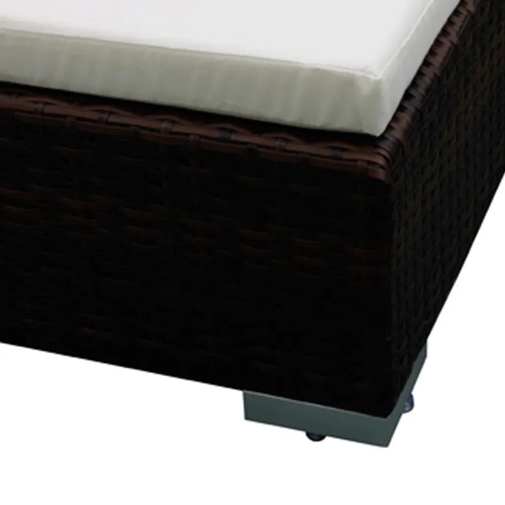 Set Divani da Giardino 8 pz con Cuscini in Polyrattan Marrone 42089