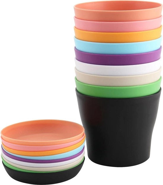 Piantine in plastica colorate 10 cm - Sostegno - 9 colori - Vasi per piante - Vasi da giardino - Vasai per interni - Esterni - Interni - Ufficio - Balcone